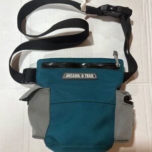 Dog Treat Bag. Arcadia Trail Teal and Gray Dog Treat Belt Bag